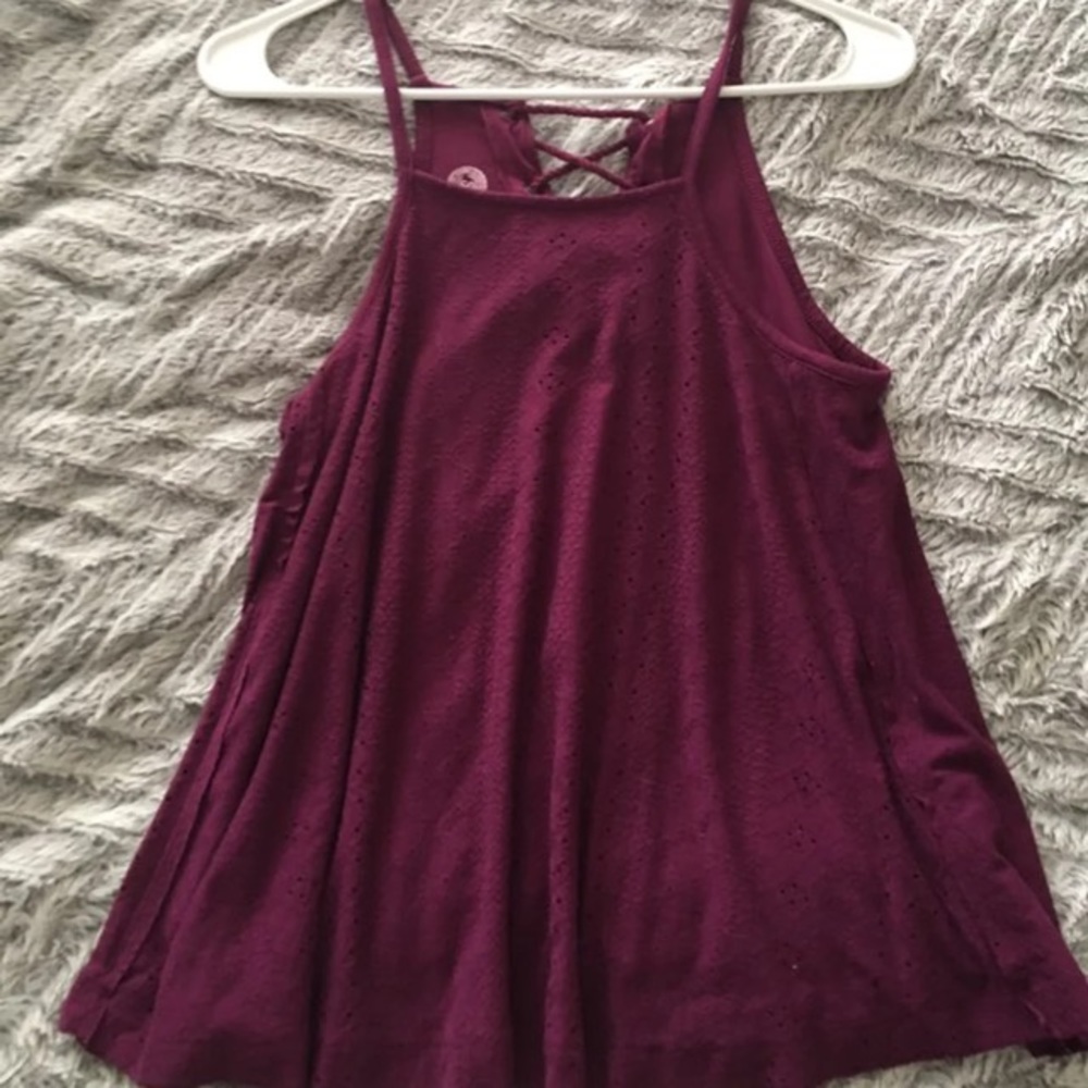 Lace Up Back Tank Top